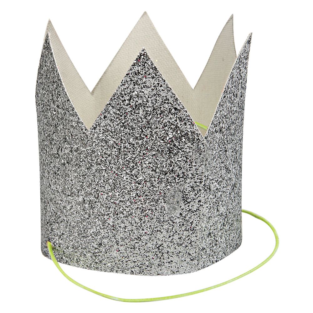 Meri Meri - Mini Glittered Party Hats - Silver