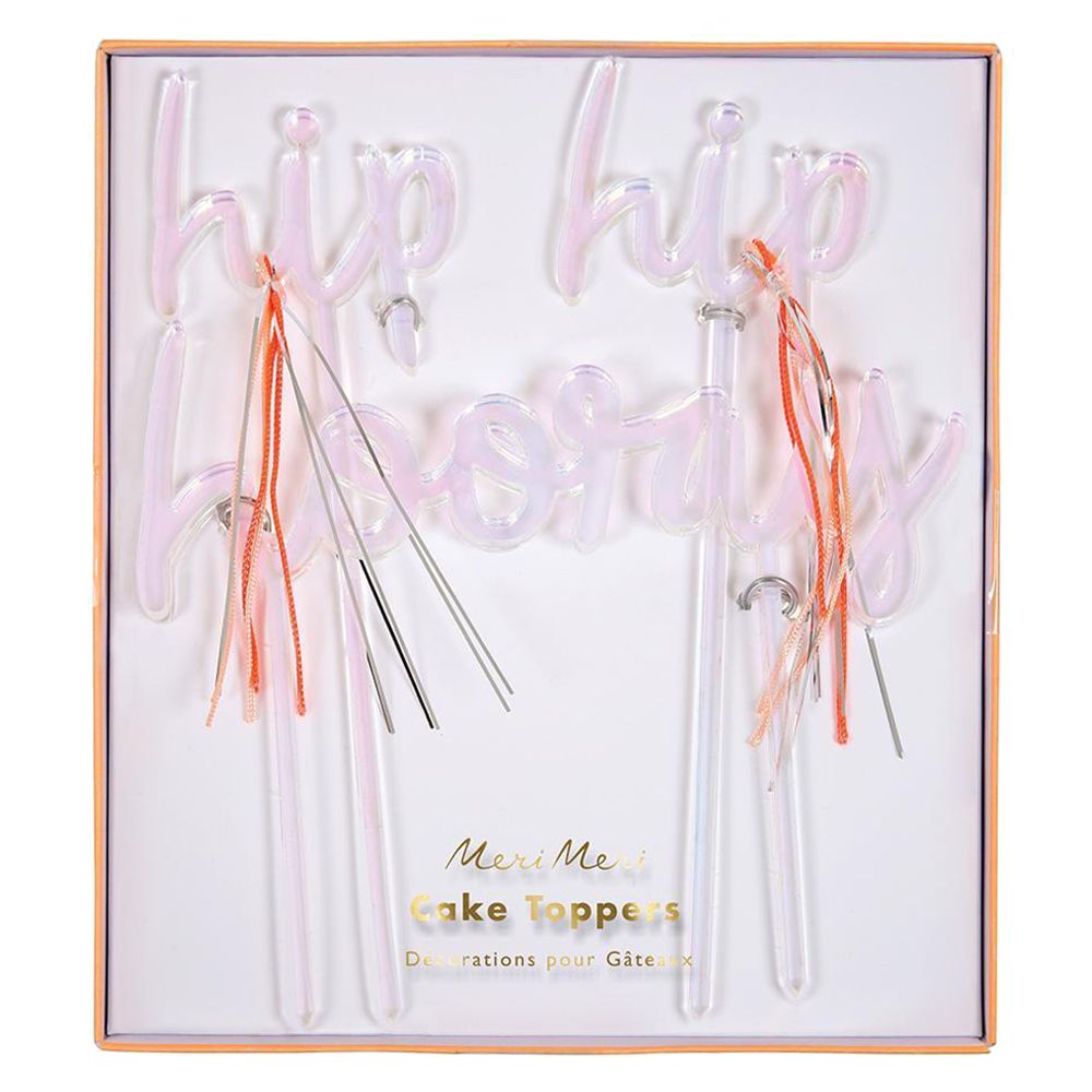 Meri Meri - Hip Hip Hooray Cake Toppers Pack Of 3 - Pink