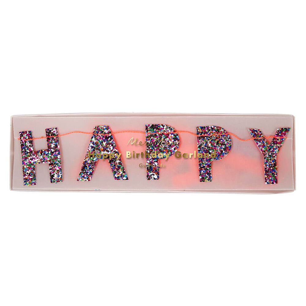 Meri Meri - Colored Glitter Birthday Garland