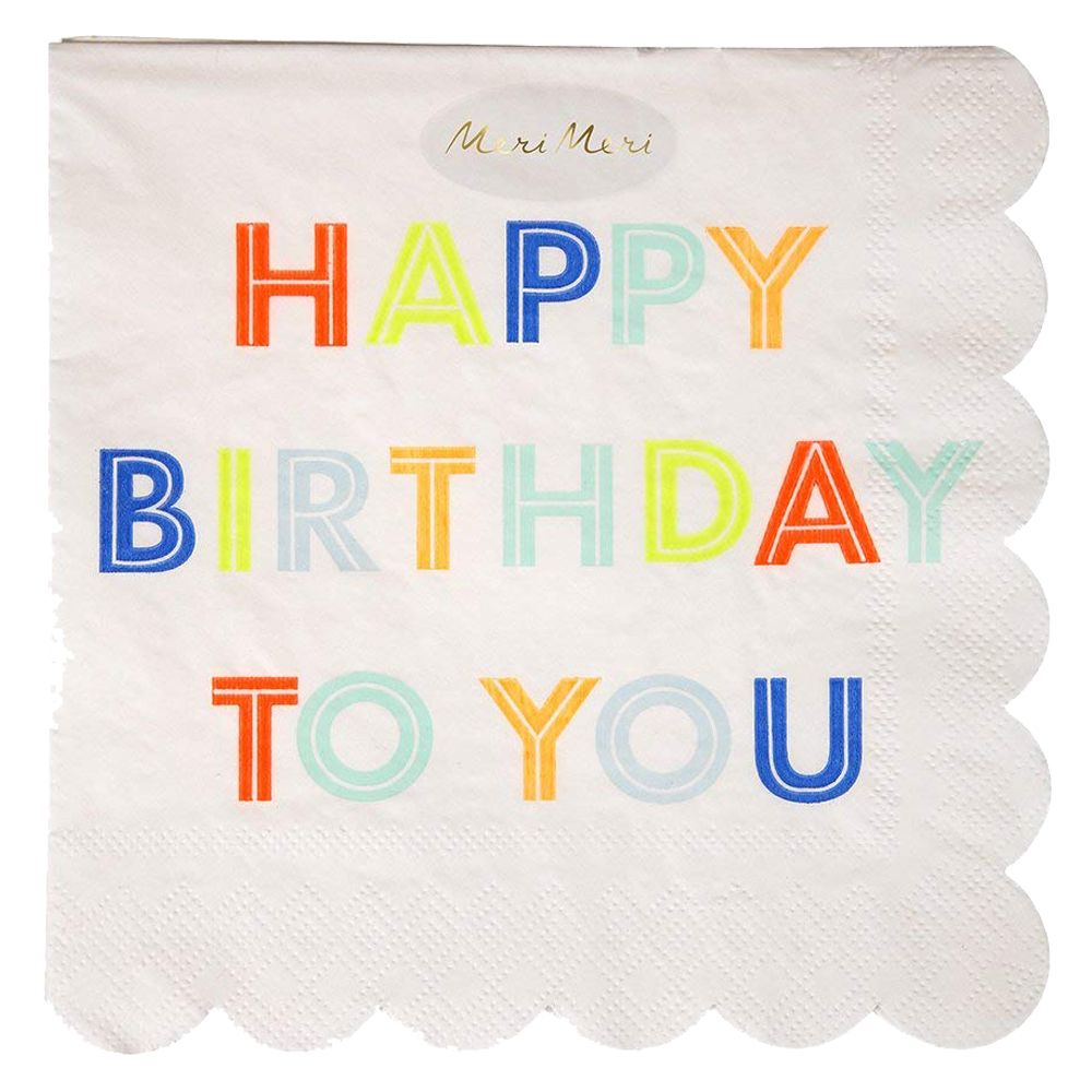 Meri Meri - Happy Birthday to You Napkins Large 20pcs