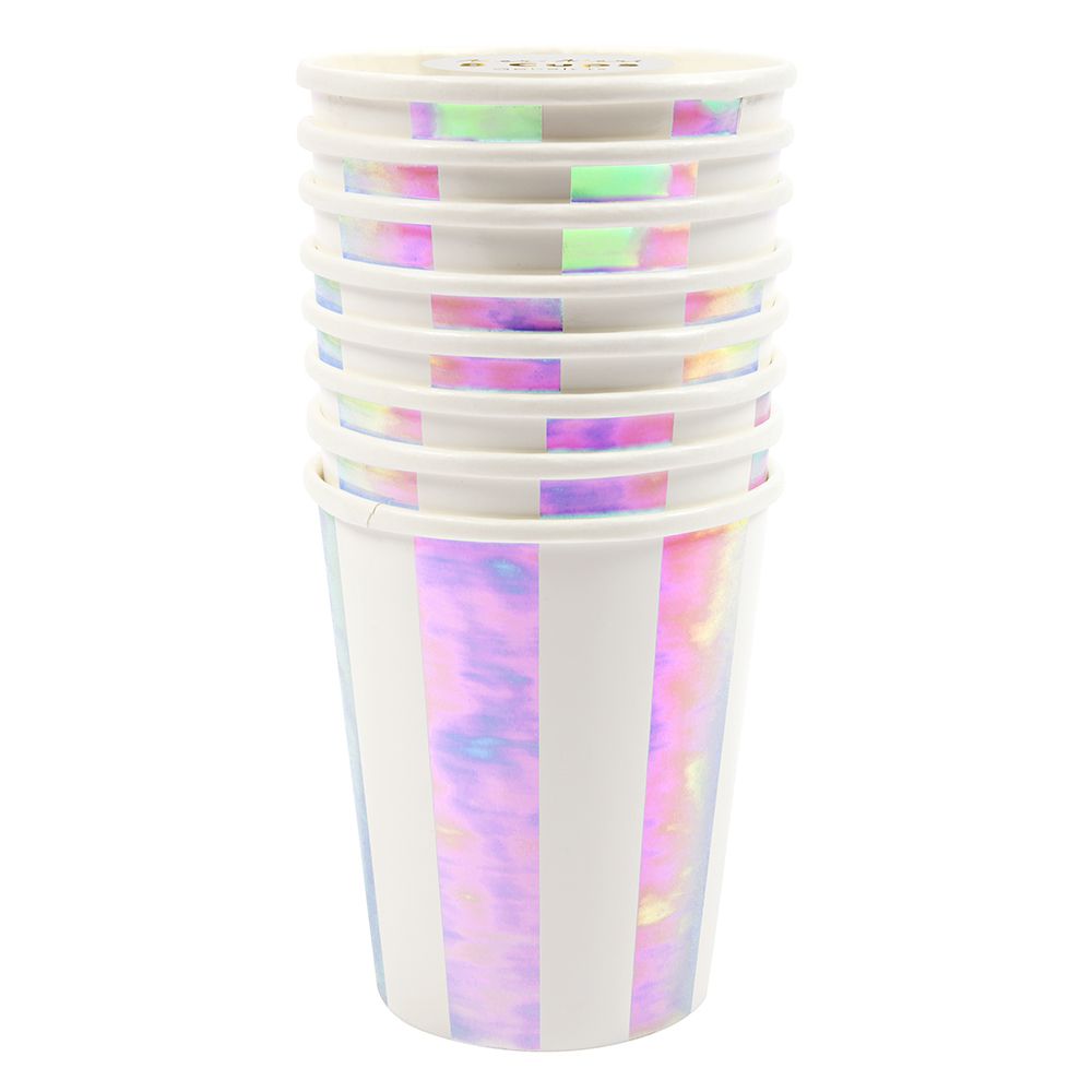 Meri Meri - Iridescent Striped Cups 8pcs