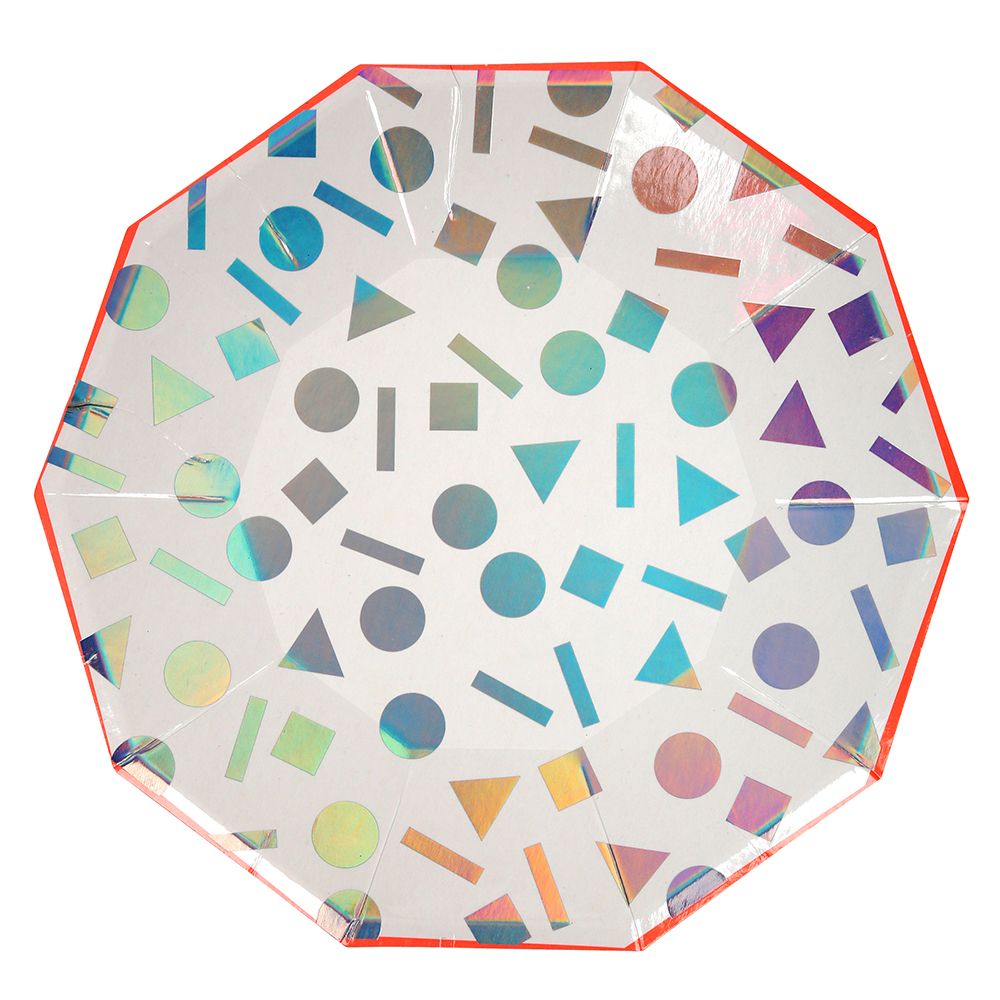 Meri Meri - Rainbow Confetti Plates 8pcs - Large