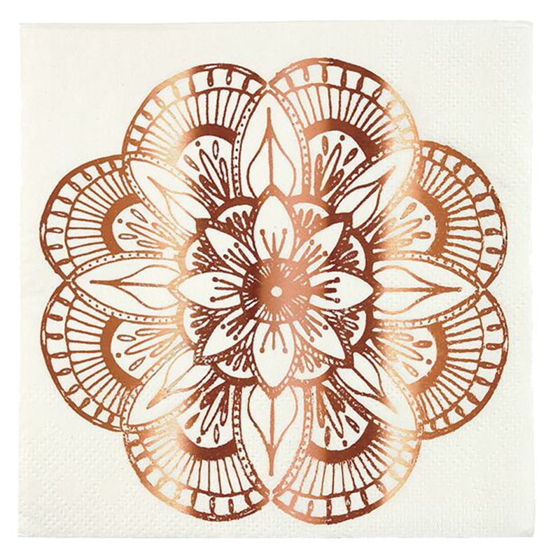 Meri Meri - Mandala Pattern Napkins Small 16pcs - Rose Gold