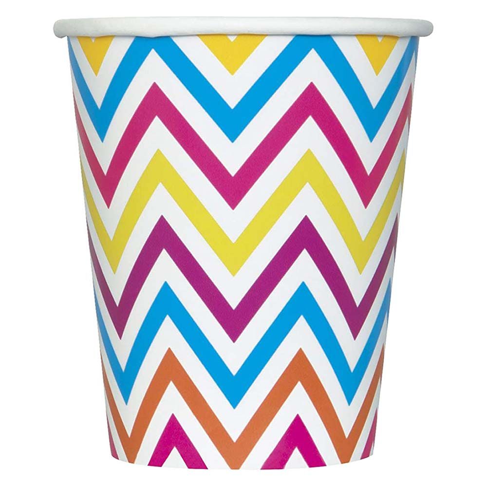 Unique - Rainbow Chevron Cups Pack of 8