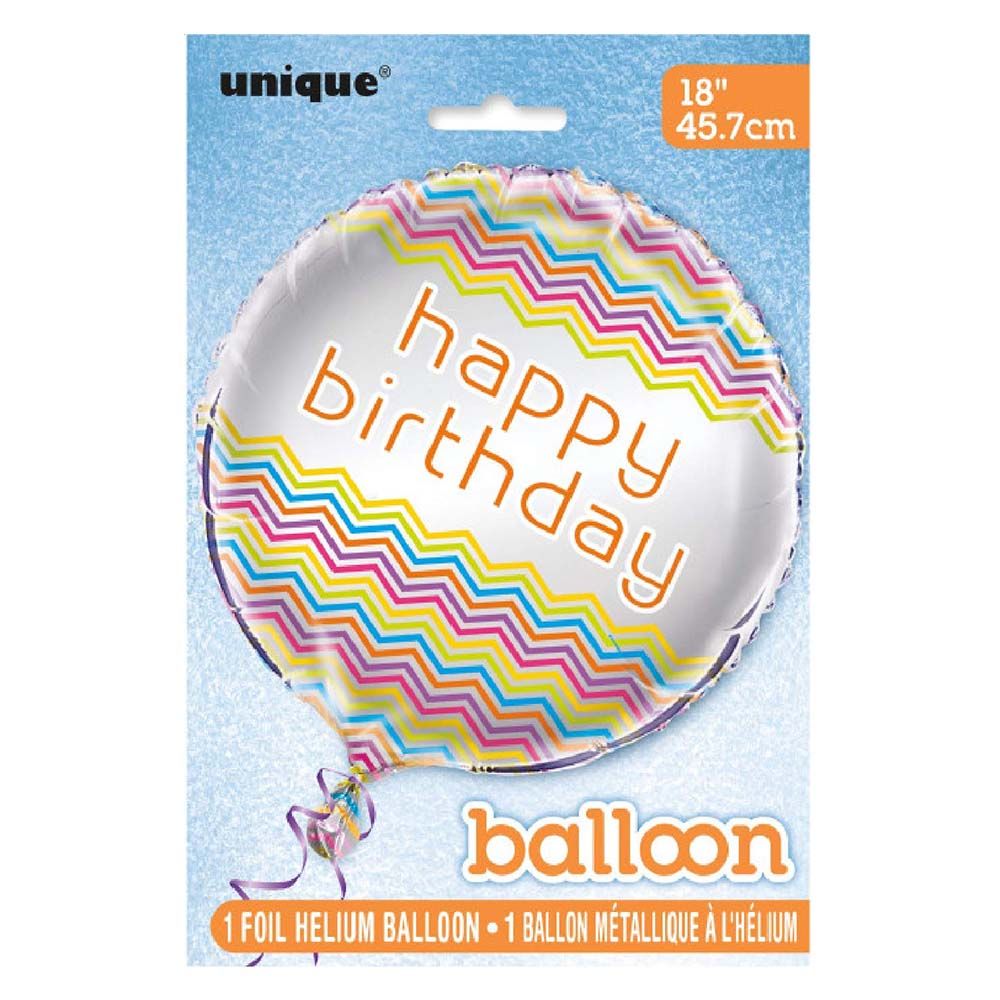 Unique - Rainbow Chevron Foil Balloon