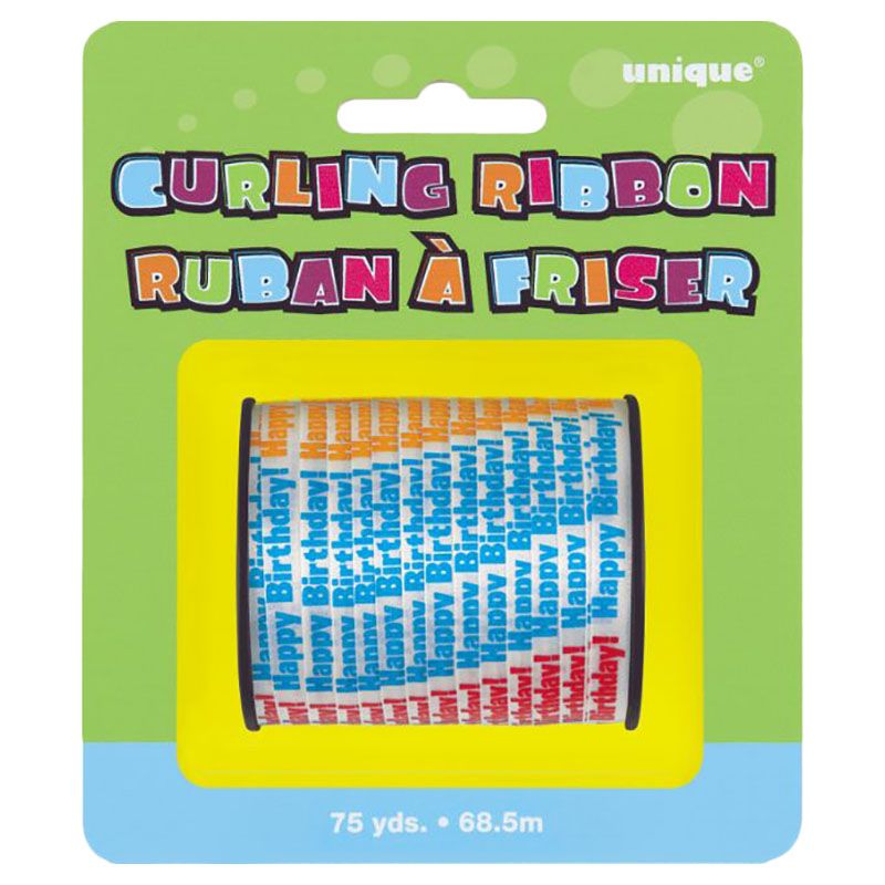 Unique - 75 Yards Happy Birthday Curling Ribbon