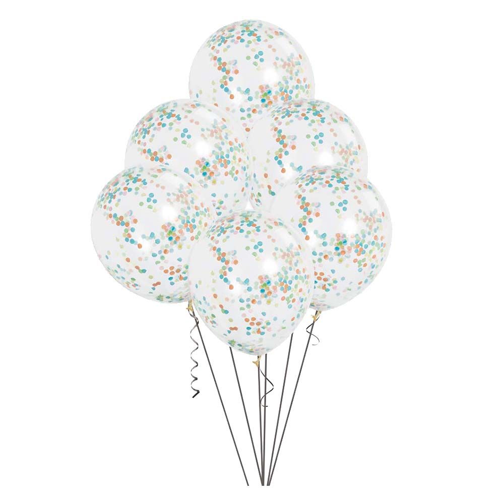 Unique - Bright Confetti Balloons Pack of 6