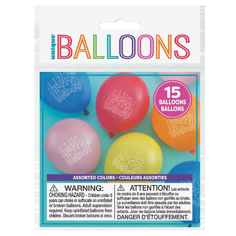 Unique - 6" Happy Birthday Balloons