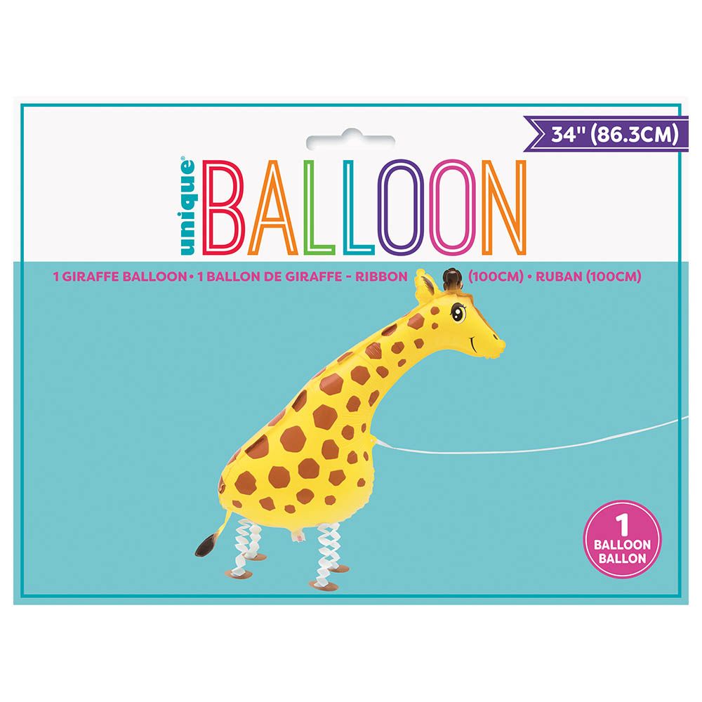 Unique - Giraffe Walking Foil Balloon - 34-inch