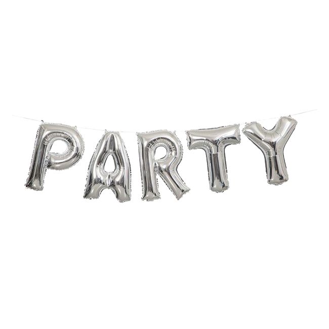 Unique - PARTY Letter Balloon Banner Kit - Grey