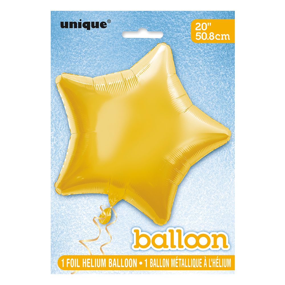 Unique - Uninflated Star Foil Balloon - Gold