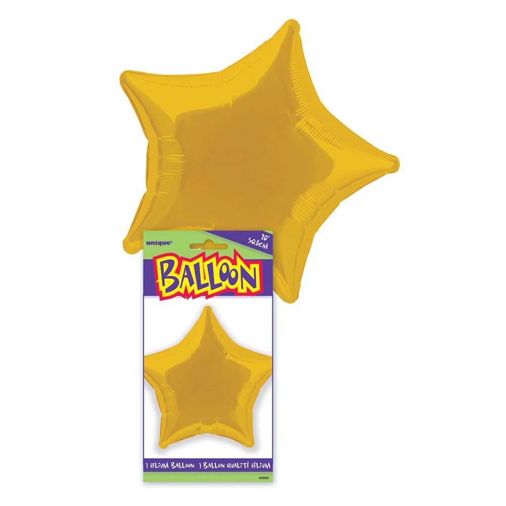 Unique - Uninflated Star Foil Balloon - Gold