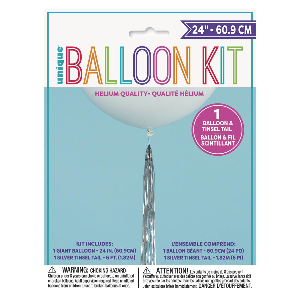 Unique - Balloon With Silver Tassel - White