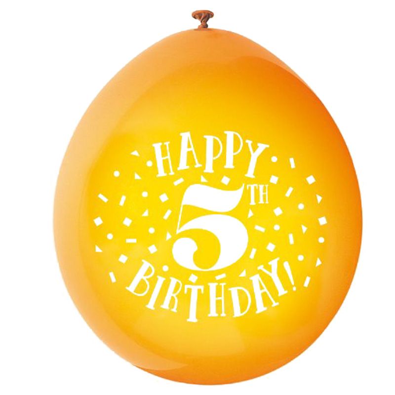 Unique - 9" Happy 5th Birthday Balloons