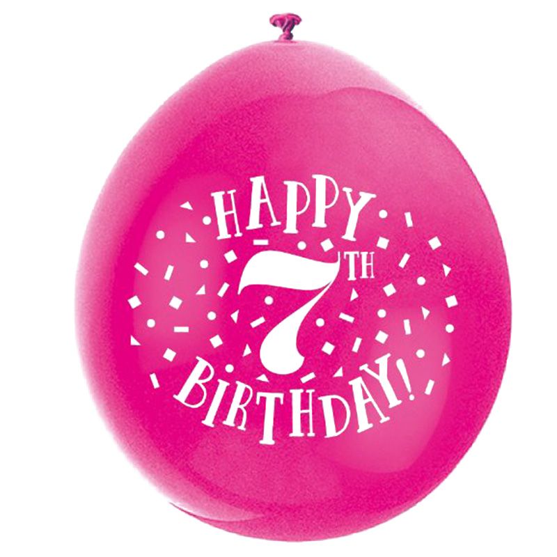 Unique - 9" Happy 7th Birthday Balloons