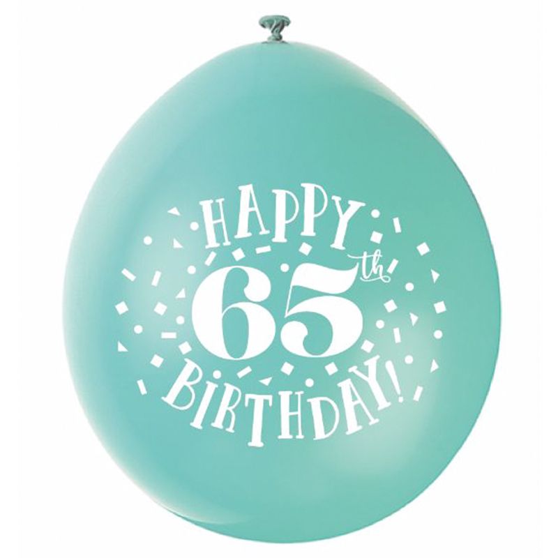 Unique - 9" Happy 65th Birthday Balloons