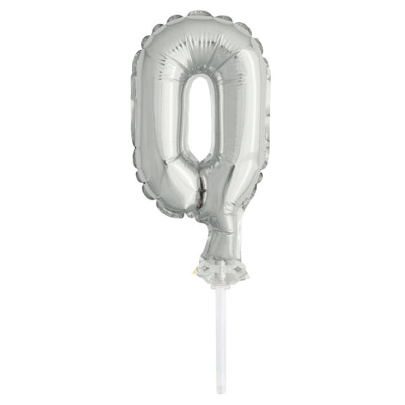 Unique - 5" Silver Foil Balloon Cake Topper - 0