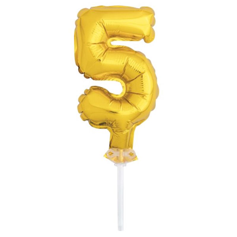 Unique - 5" Gold Foil Balloon Cake Topper - 5