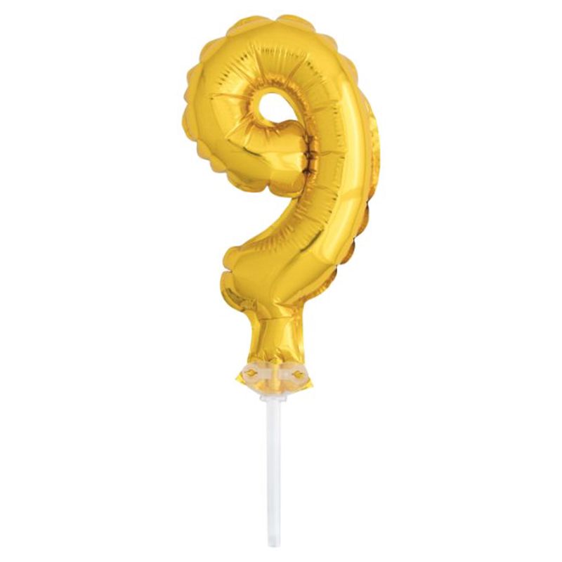 Unique - 5" Gold Foil Balloon Cake Topper - 9