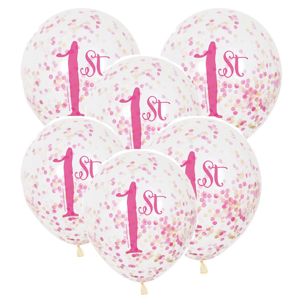 Talking Tables Pink-Gold 1st Birthday Confetti Balloons 6 pk