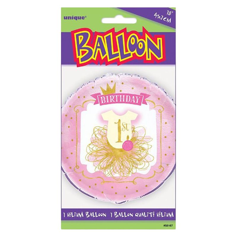 Meri Meri - Pink & Gold 1st Birthday Foil Balloon