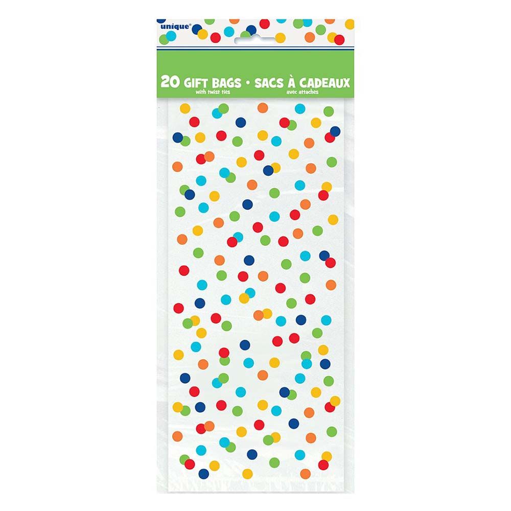 Unique - Rainbow Polka Dot Party Bags Pack of 20