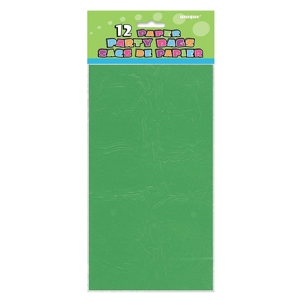 Unique - Paper Party Bags Pack of 12 - Green