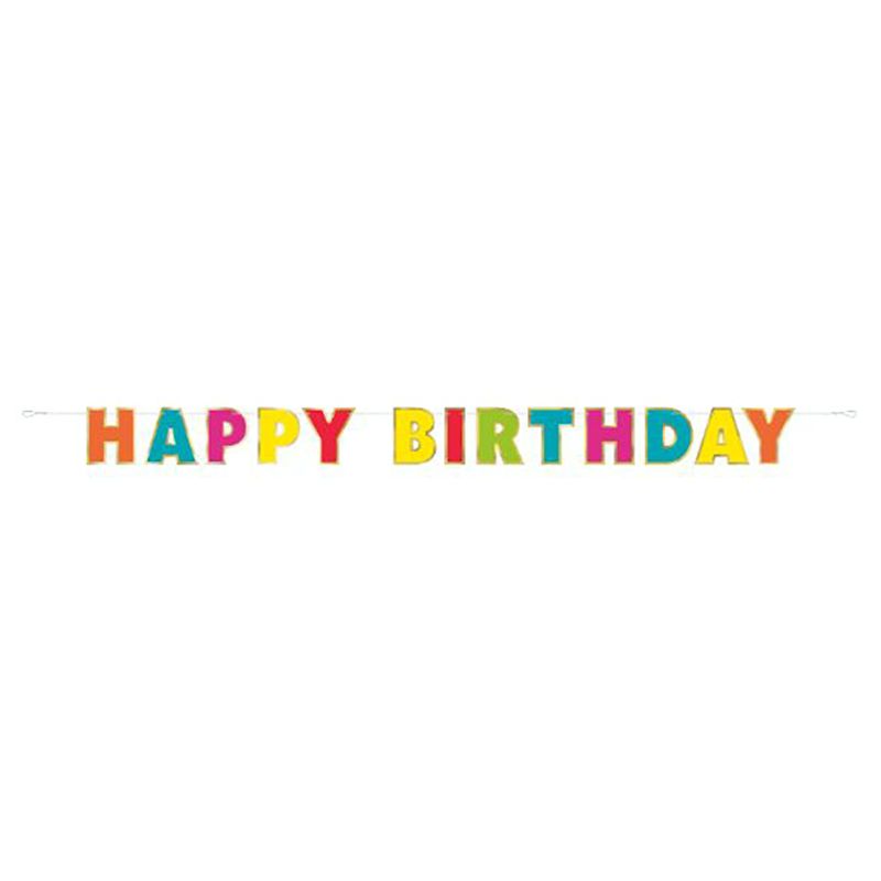 Unique - Gold Foil & Rainbow Happy Birthday Banner