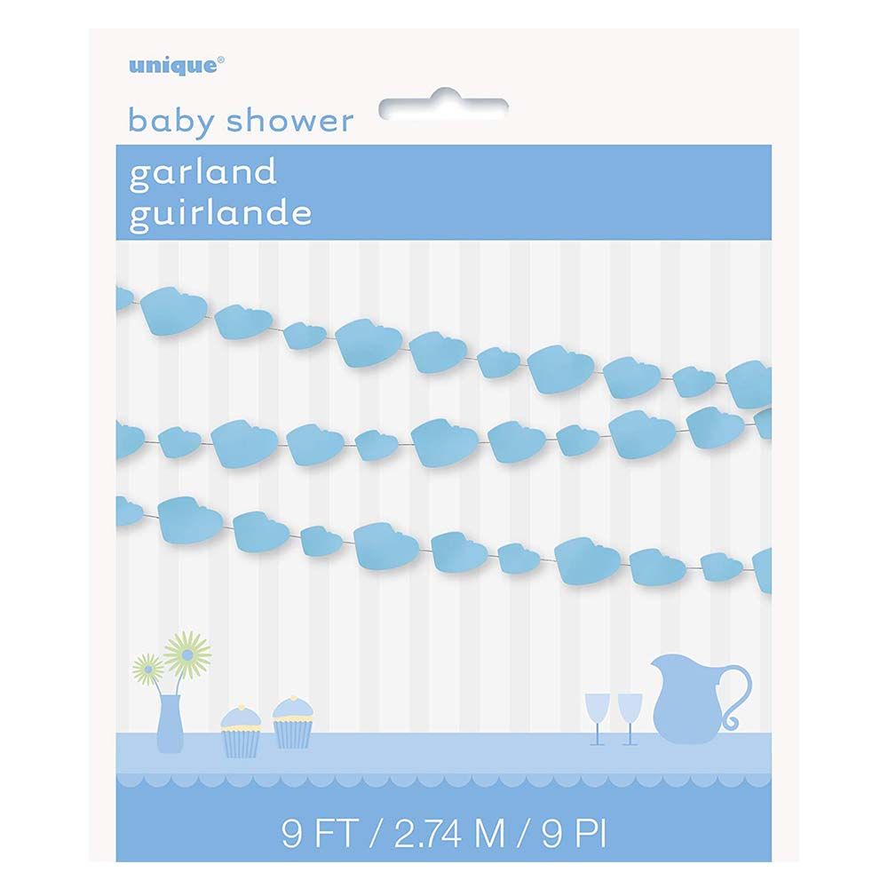 Unique - Baby Bootie Garland 9ft - Blue