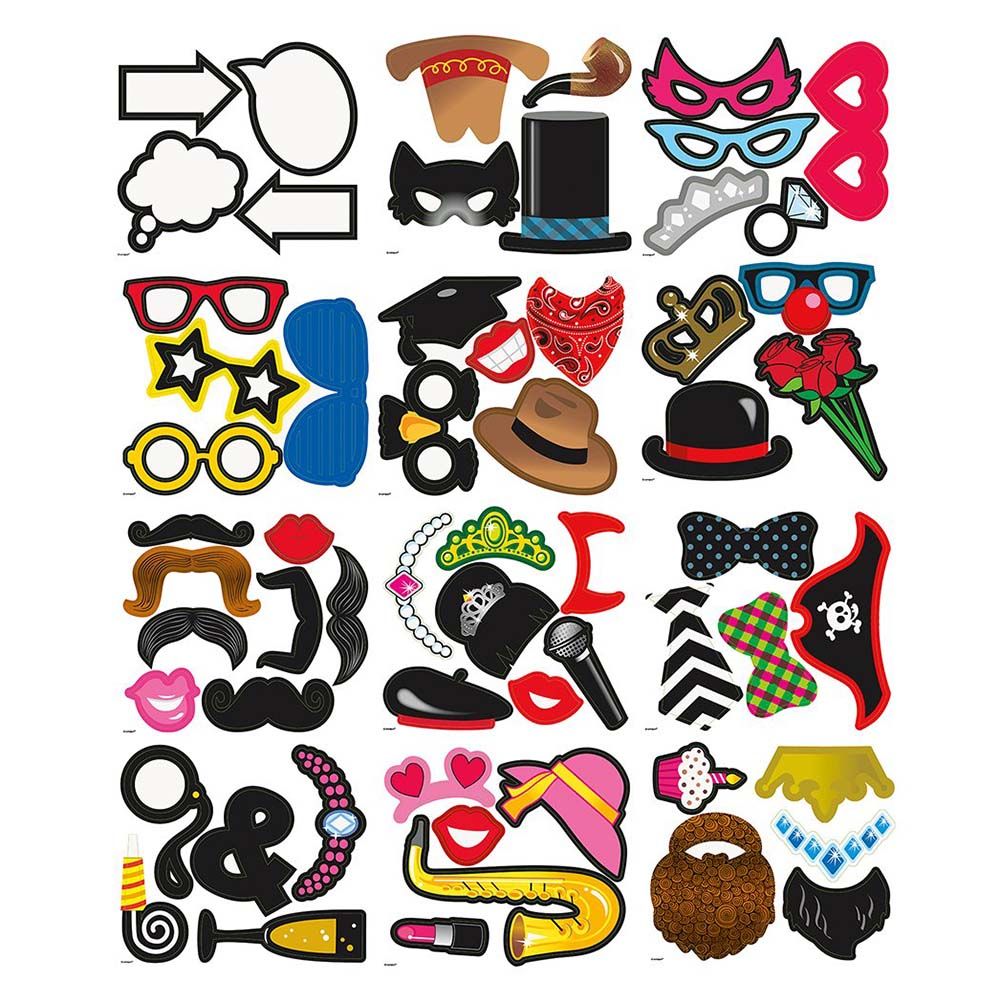 Unique - Photo Booth Props Kit Pack of 60