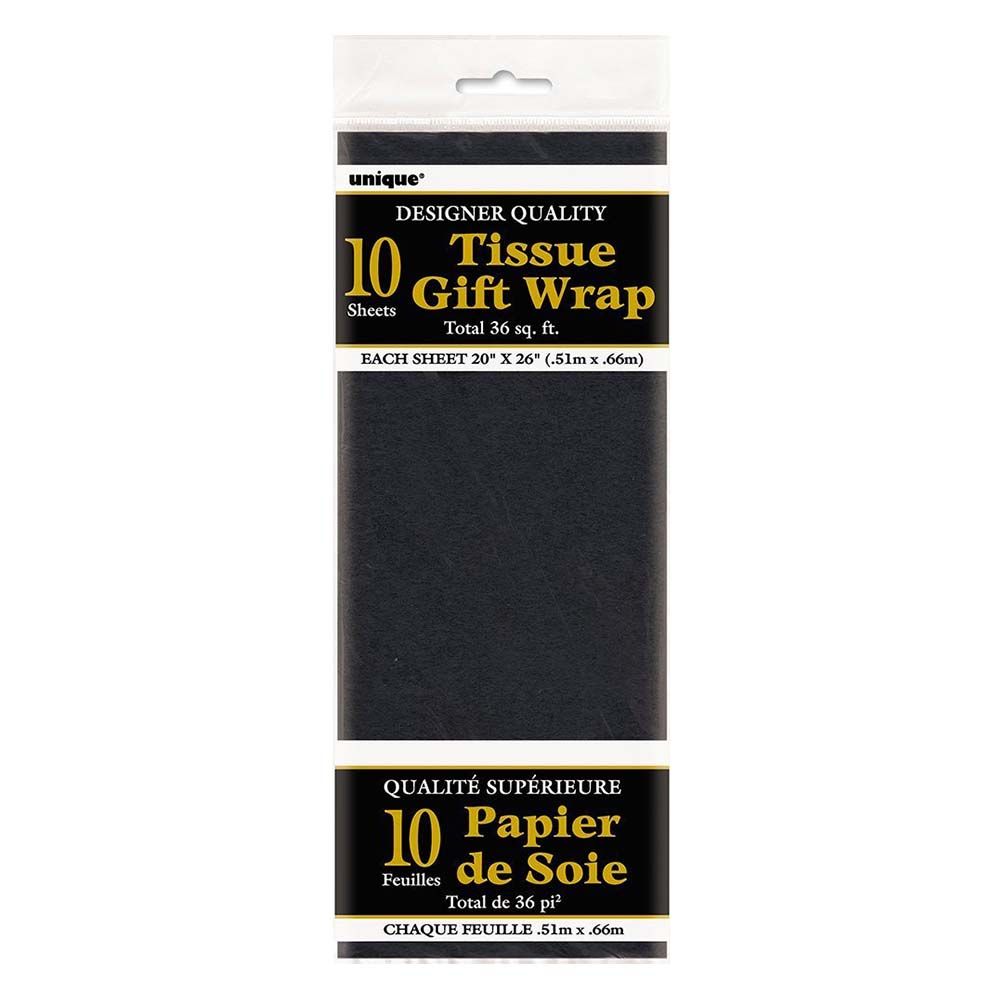 Unique - Tissue Sheets Pack of 10 - Black