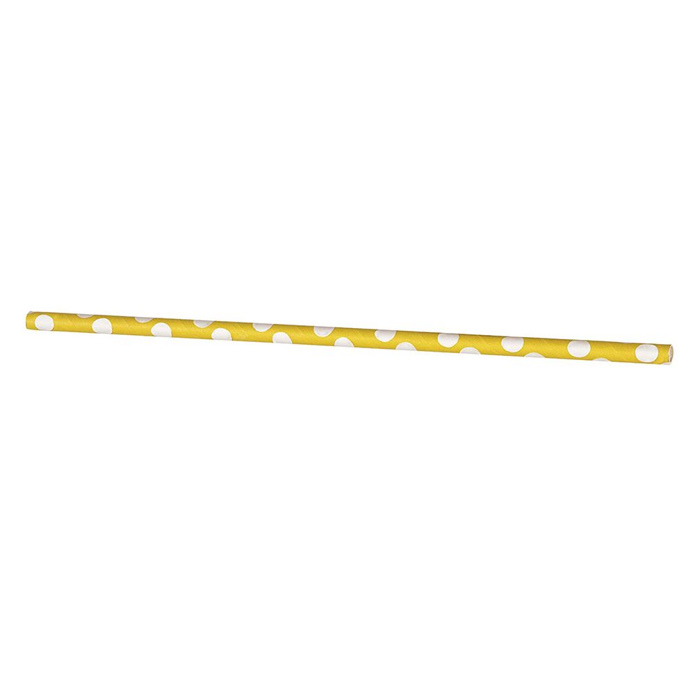 Unique - Polka Dot Straws Pack of 10 - Yellow