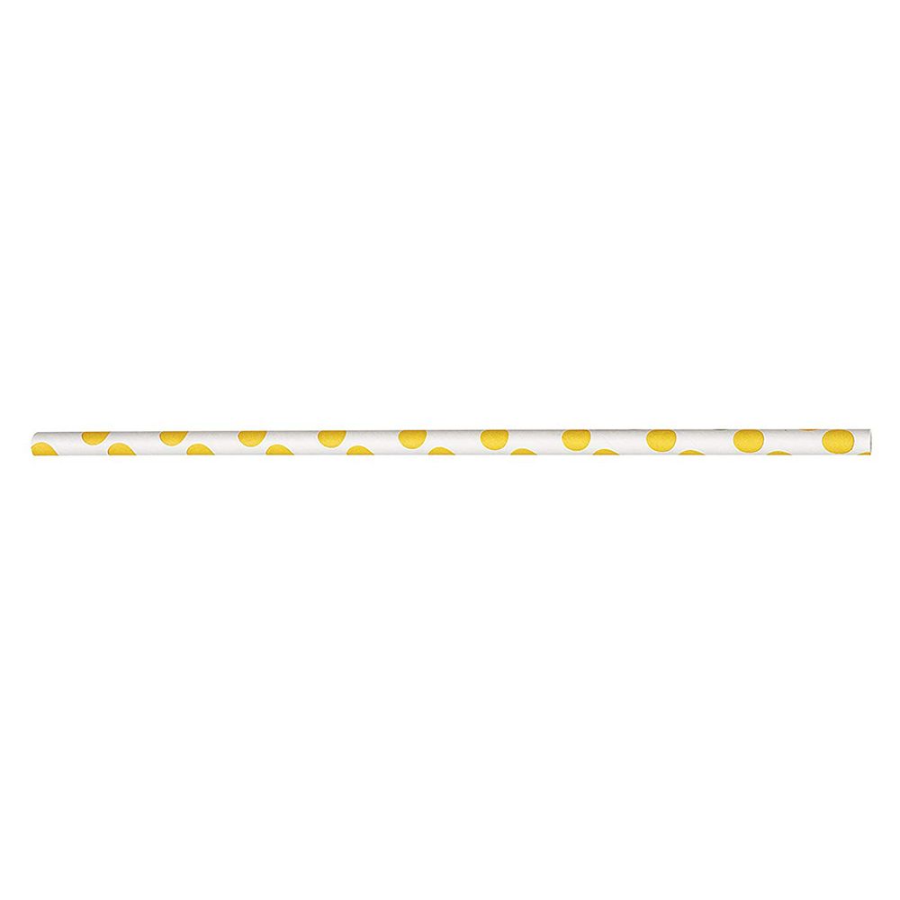 Unique - Polka Dot Straws Pack of 10 - Yellow