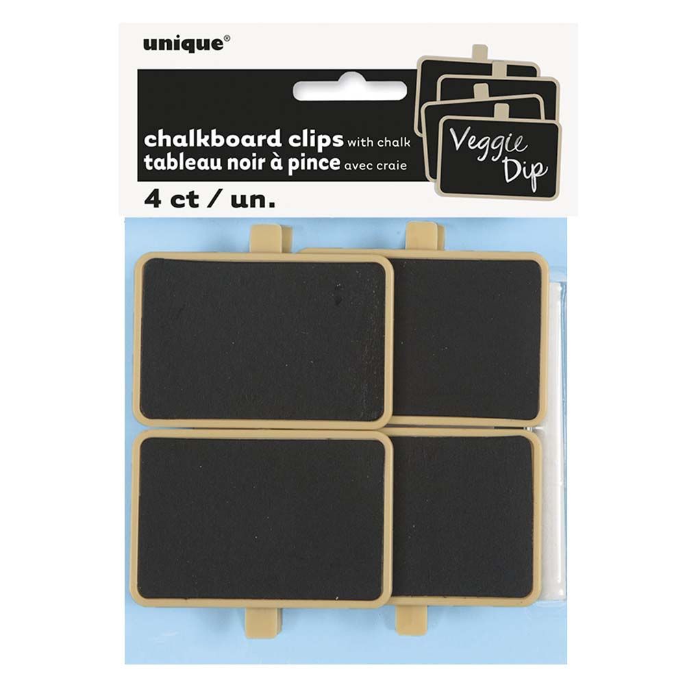 Unique - Chalkboard Clip Food Labels 4pcs