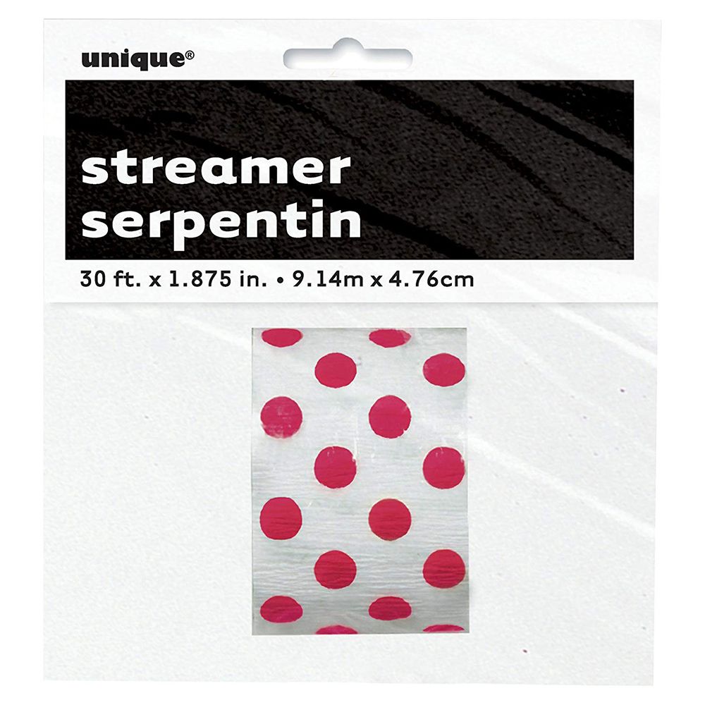 Unique - Polka Dot Streamers - Red