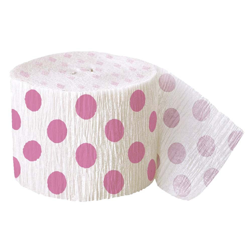 Unique - Polka Dot Party Streamers - Hot Pink