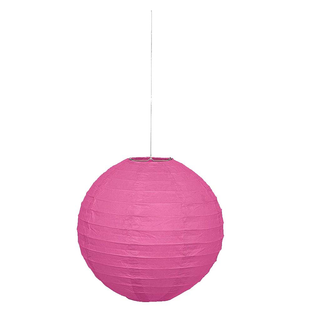 Unique - Round Paper Lantern - Hot Pink