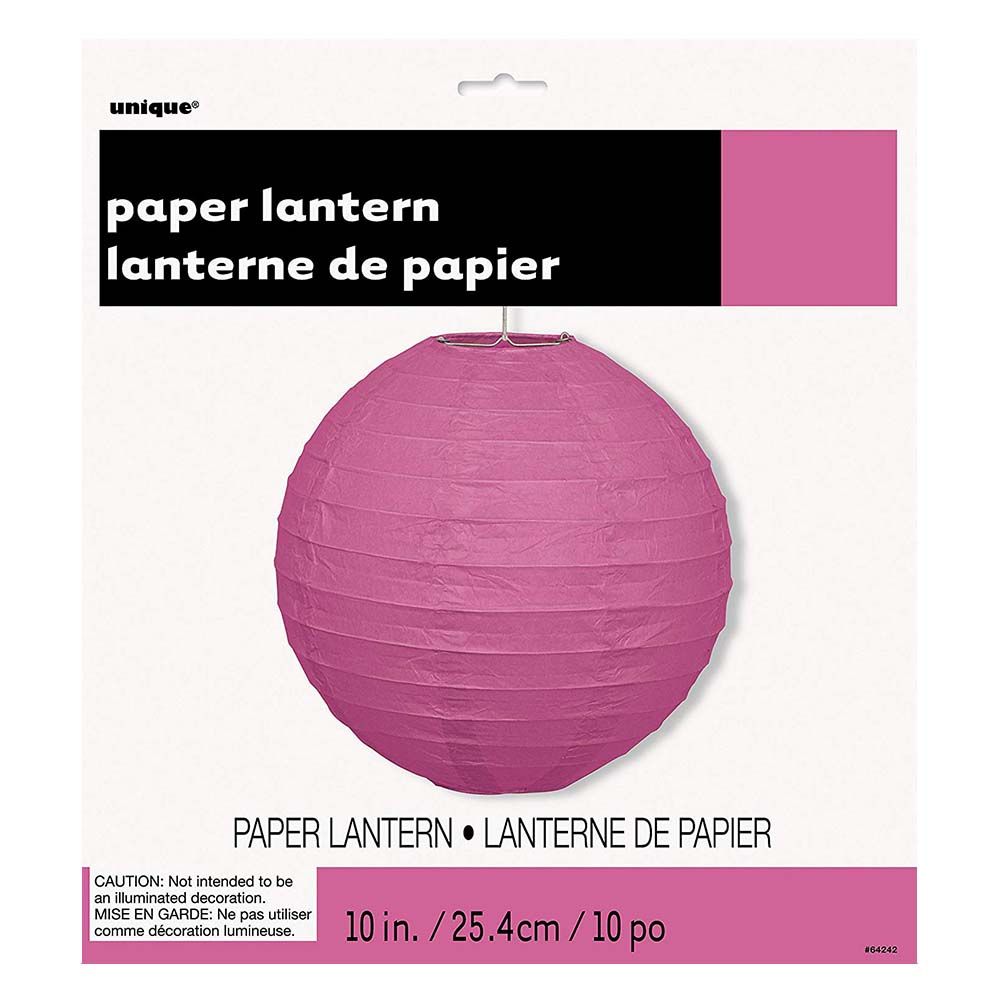 Unique - Round Paper Lantern - Hot Pink