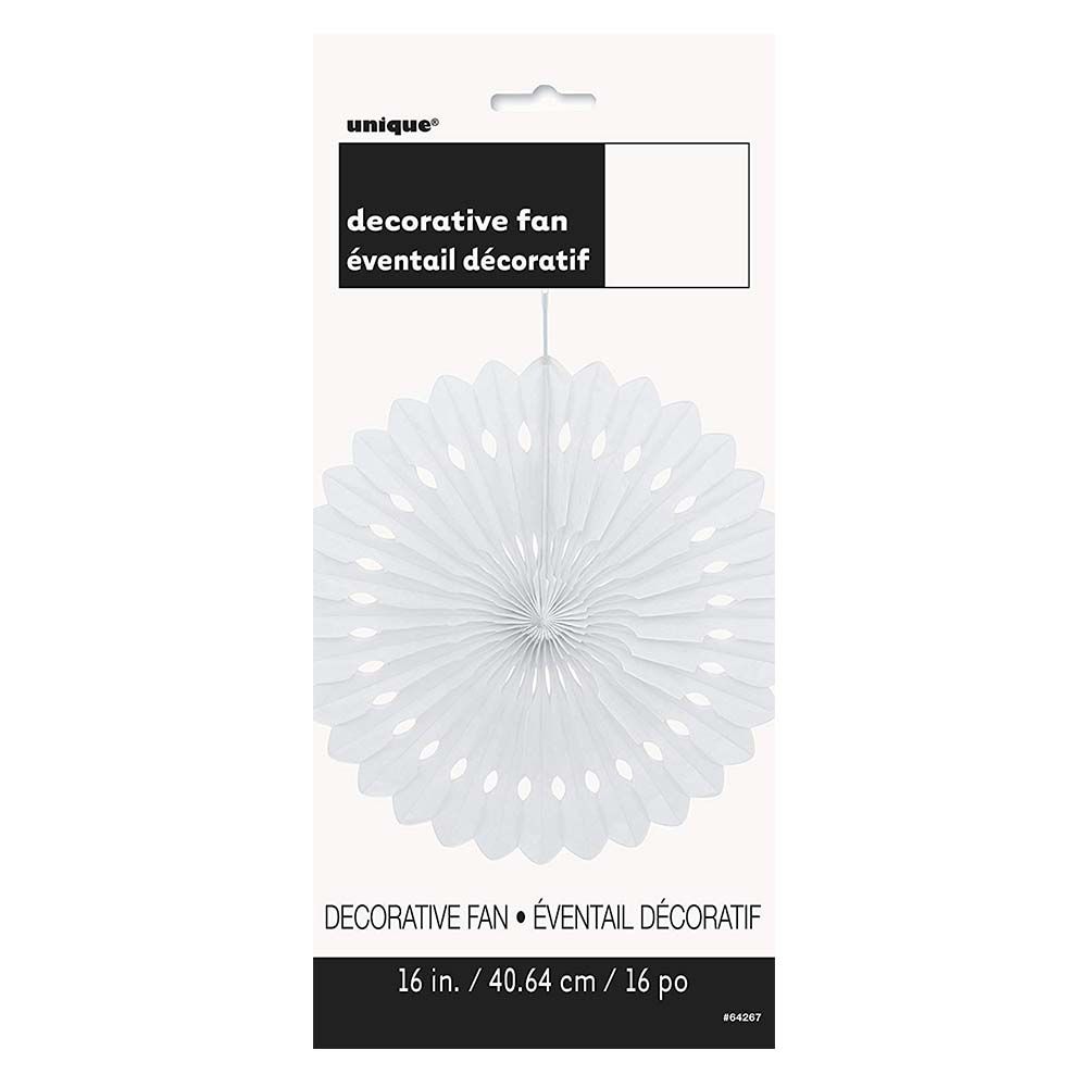 Unique - Tissue Paper Fan Decoration - White