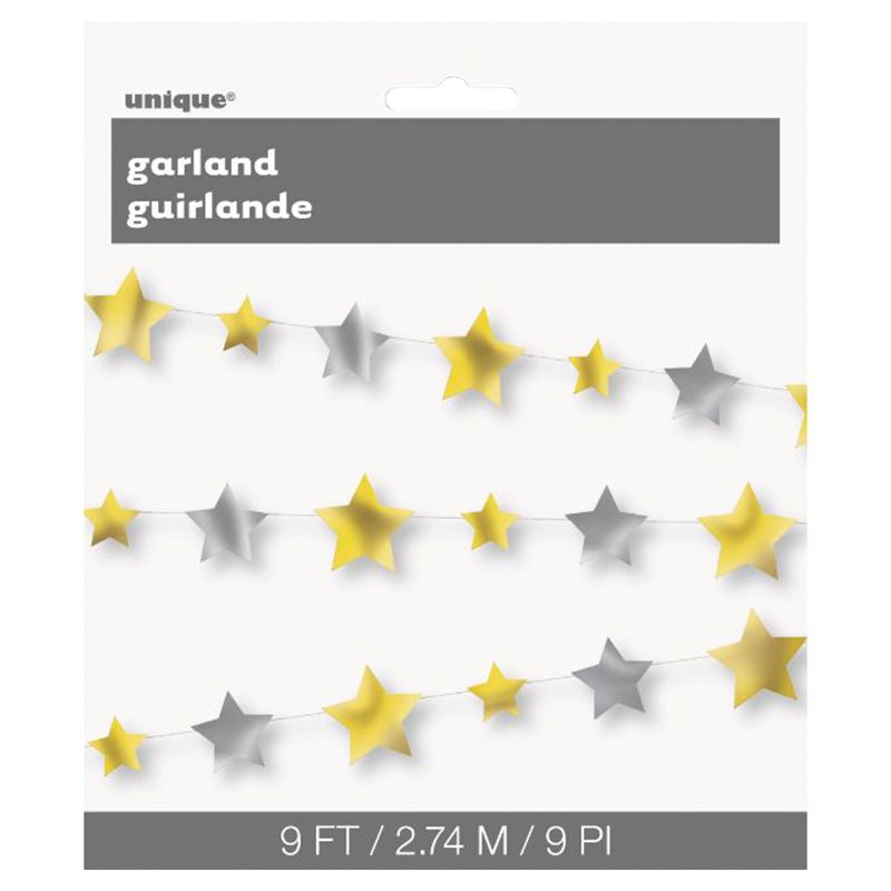 Unique - Twinkle Little Star Silver & Gold Stars Garland