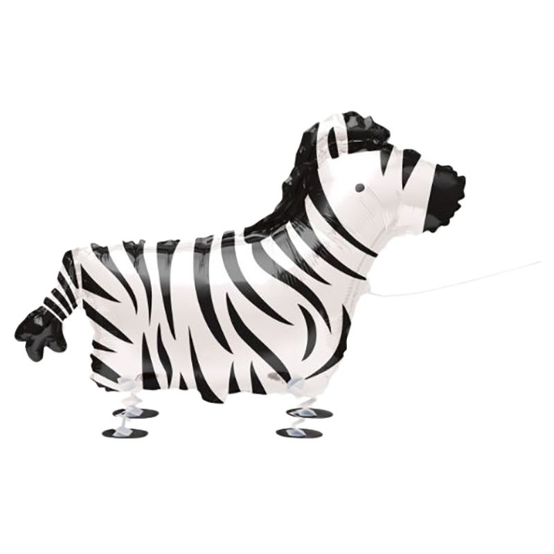 Unique - Walking Pet Zebra Foil Balloon