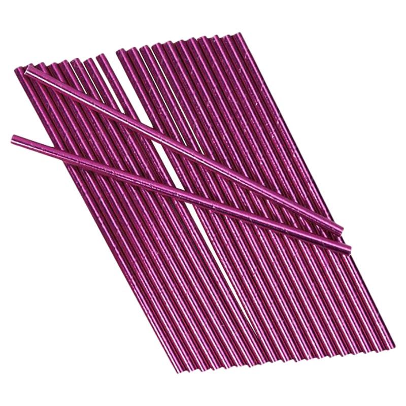 Neviti - Paper Straws - Pink Foil - Pack of 25