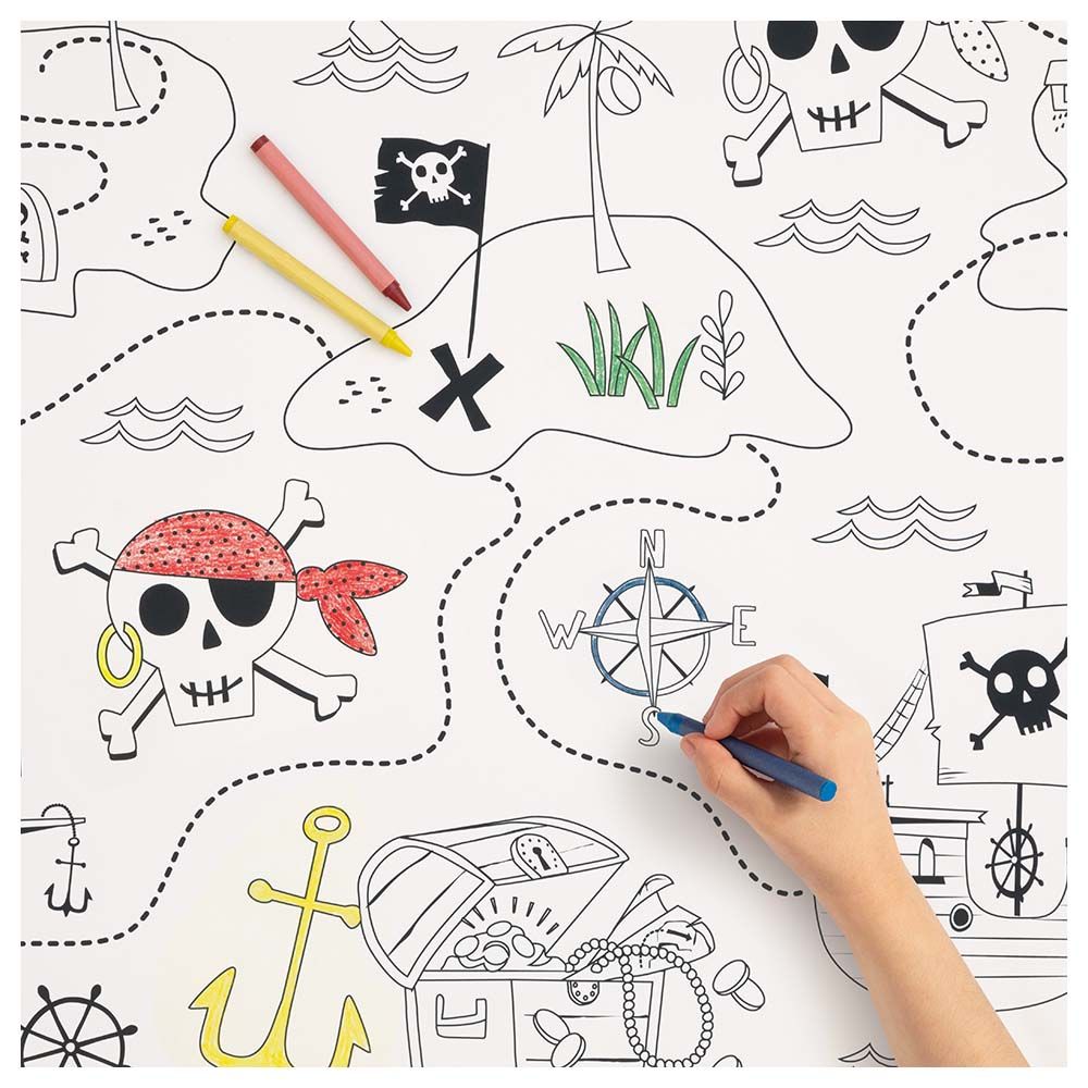 Unique - Ahoy Pirate Colouring Paper Table cover