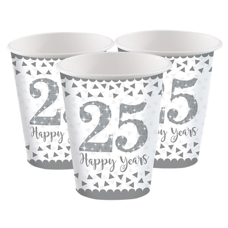 Party Camel - 25Th Silver Wedding Anniversary Cups - 266ml