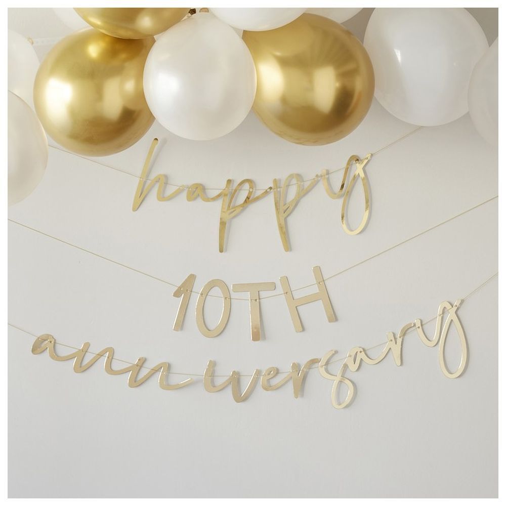 Ginger Ray - Customisable Anniversary Bunting - Gold