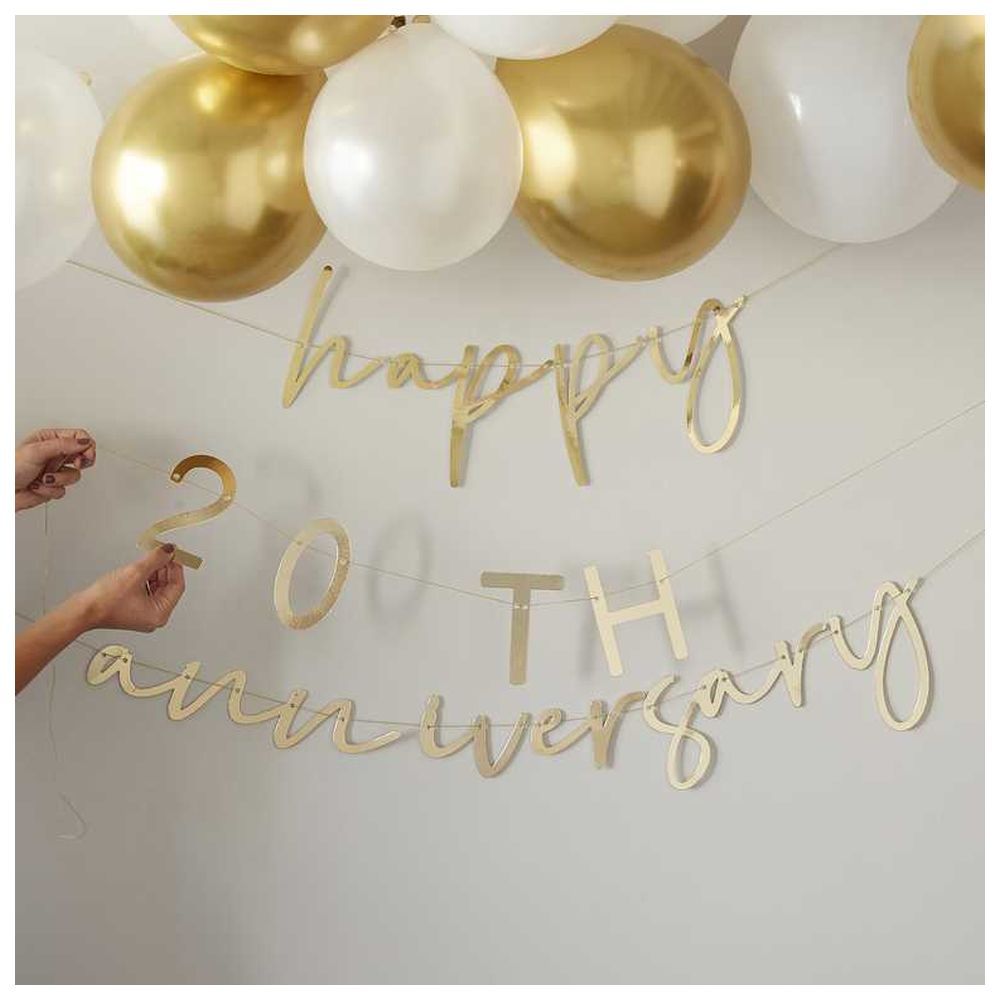 Ginger Ray - Customisable Anniversary Bunting - Gold