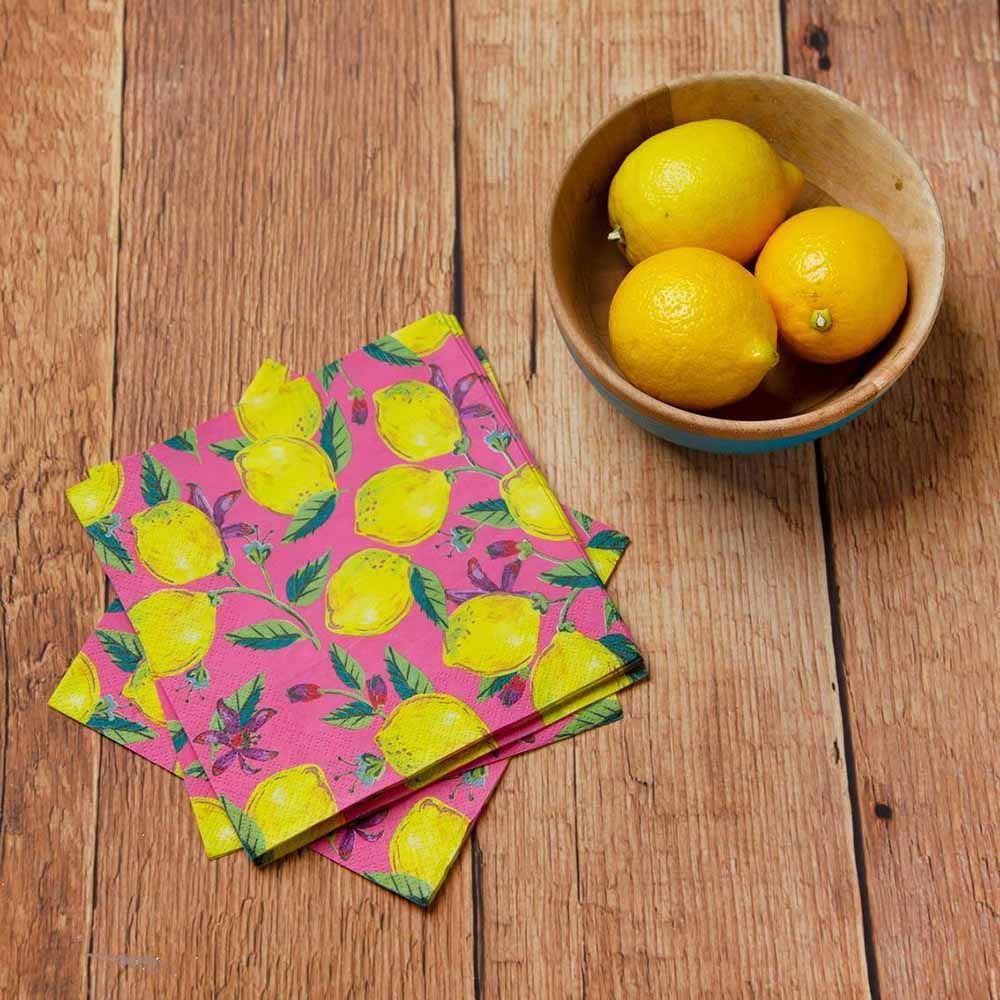 Talking Tables - Boho Pink Lemon Napkin