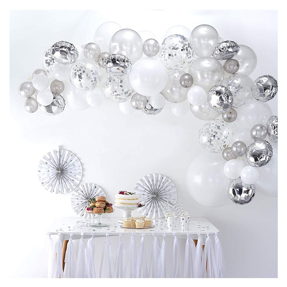 Ginger Ray - Balloon Arch Kit 70pcs - Silver