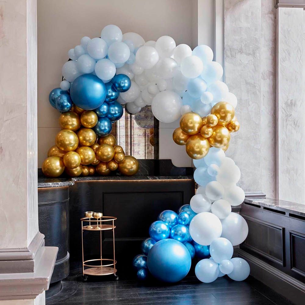 Ginger Ray - Luxe Blue and Gold Balloon Arch Kit