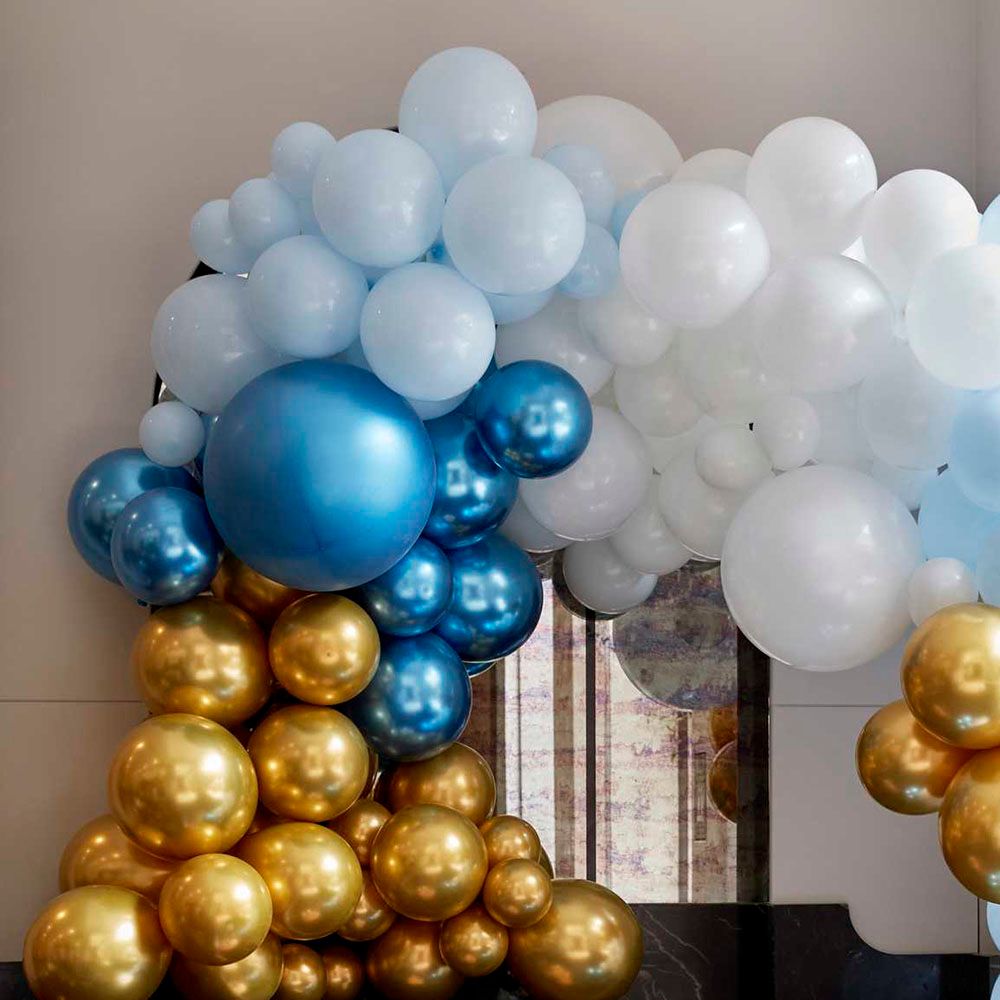 Ginger Ray - Luxe Blue and Gold Balloon Arch Kit